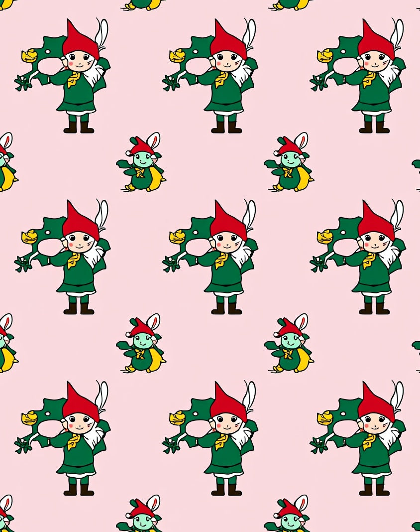 Whimsical Green Gnome With Red Hat Rug