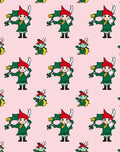 Whimsical Green Gnome With Red Hat Rug