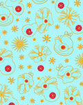 Whimsical Golden Floral Red Star Rug