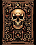 Steampunk Skull Copper Mechanism Rug