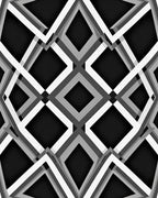 Monochromatic Diamond Interlock Geometric Rug