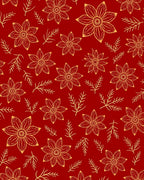 Golden Floral Sprig Red Rug
