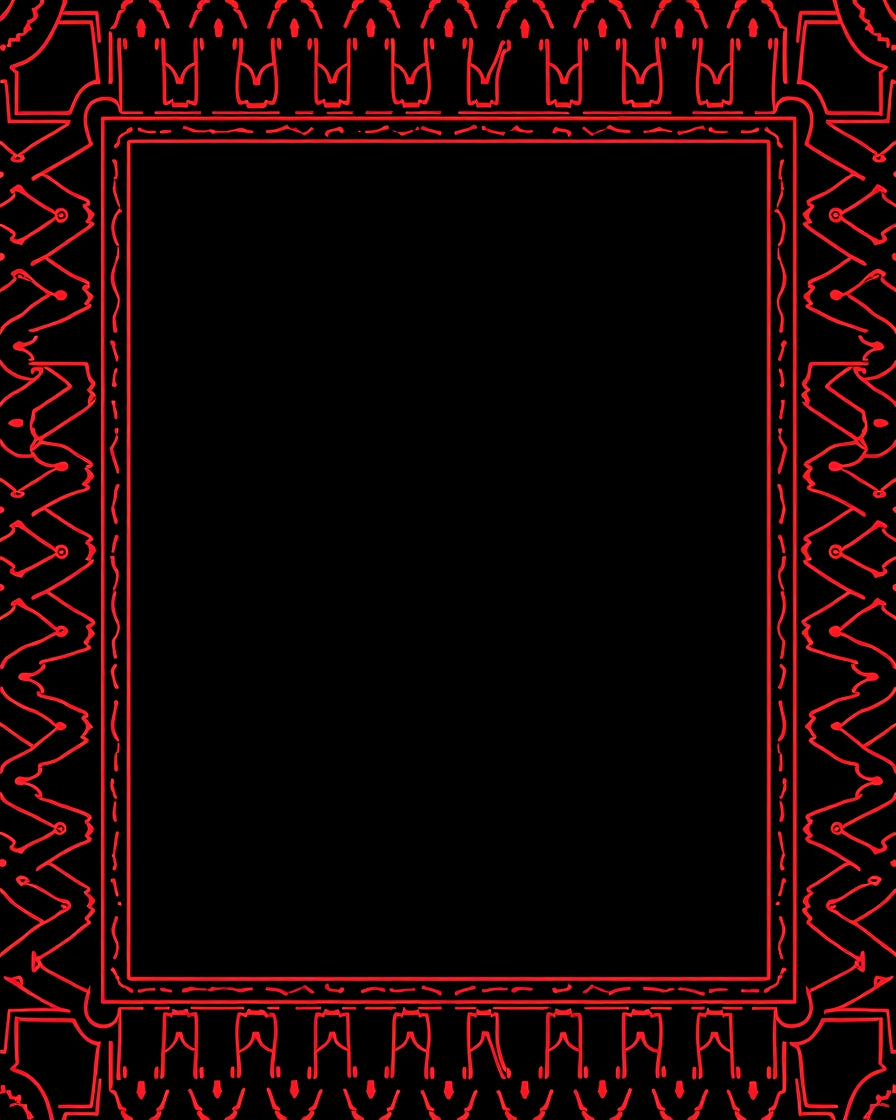 Bold Crimson Geometric Outline Rug