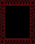 Bold Crimson Geometric Outline Rug