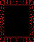 Bold Crimson Geometric Outline Rug