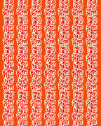 Orange Cream Swirl Vertical Stripe Fabric Rug