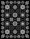 White Snowflakes on Black Background Rug