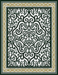 Elegant Black White Gold Swirl Rug