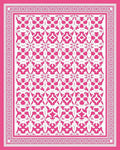 Vivid Coral Floral Medallion Border Rug