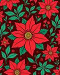Bold Red Floral Poinsettia Garden Rug