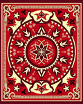Crimson Starburst Medallion Floral Rug