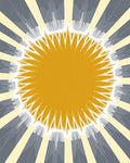 Golden Sunburst Rays Rug