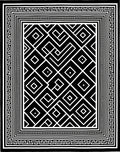 Modern Black White Geometric Maze Rug