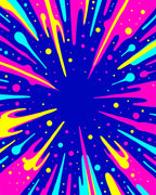 Explosion Of Neon Color Splatter Rug