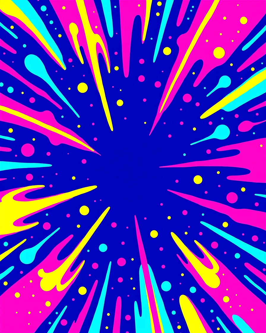 Explosion Of Neon Color Splatter Rug