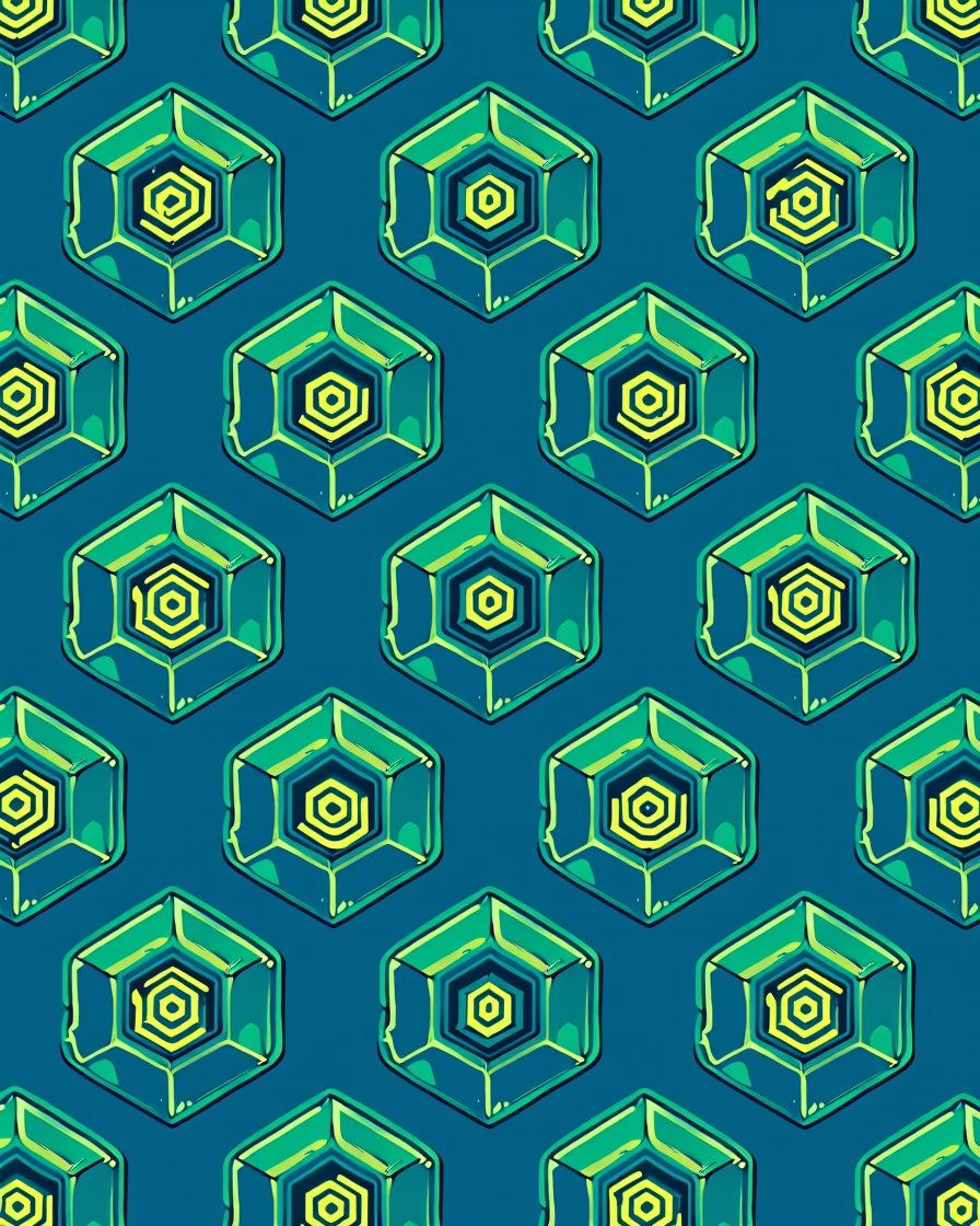 Emerald Hexagon Gemstone Repeat Rug