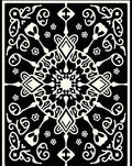 Monochrome Radial Blossom Diamond Rug