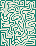 Creme Green Labyrinth Maze Rug