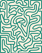 Creme Green Labyrinth Maze Rug