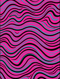 Vibrant Pink Black Blue Swirling Lines Rug