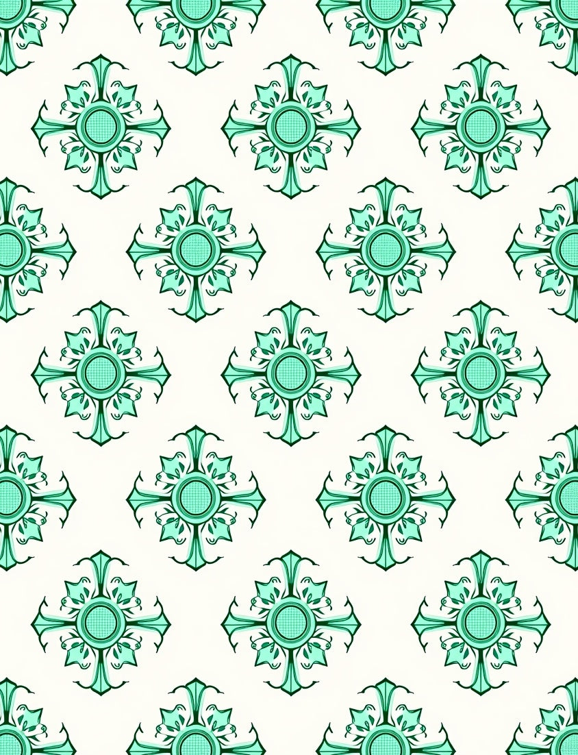 Emerald Green Ornamental medallion Rug