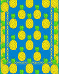 Sunshine Yellow Pineapple Tropical Border Rug