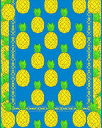 Sunshine Yellow Pineapple Tropical Border Rug