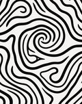 Bold Black Swirl Abstract Rug