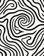 Bold Black Swirl Abstract Rug