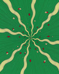 Radiant Yellow Swirl Red Flower Rug