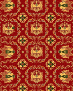 Crimson Gold Floral Crests Rug
