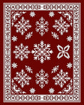 Deep Red Snowflake Border Rug