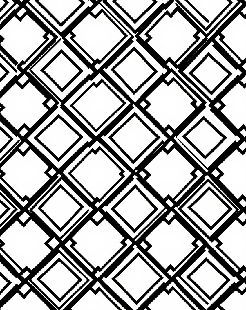 Geometric Black Diamond Contemporary Rug