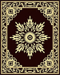 Golden Floral Medallion Border Rug