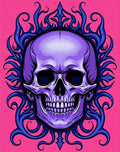 Purple Skull With Blue Swirls Accent Rug