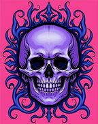 Purple Skull With Blue Swirls Accent Rug