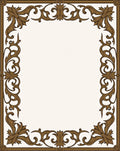 Antique Gold Baroque Scroll Border Rug