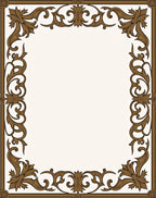 Antique Gold Baroque Scroll Border Rug