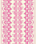 Pink Vintage Scroll Border Rug