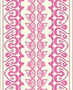 Pink Vintage Scroll Border Rug