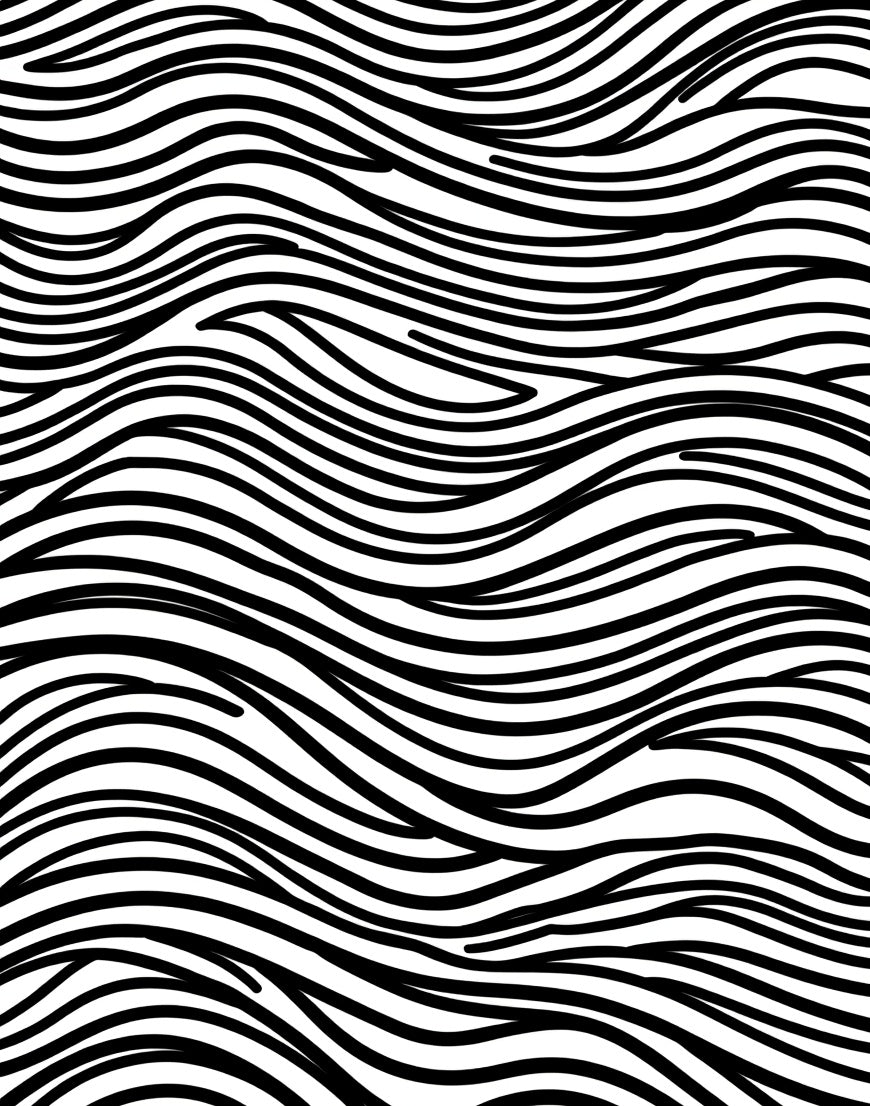 Black White Wavy Stripe Texture Rug