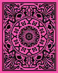 Vibrant Pink Black Mandala Ornament Rug