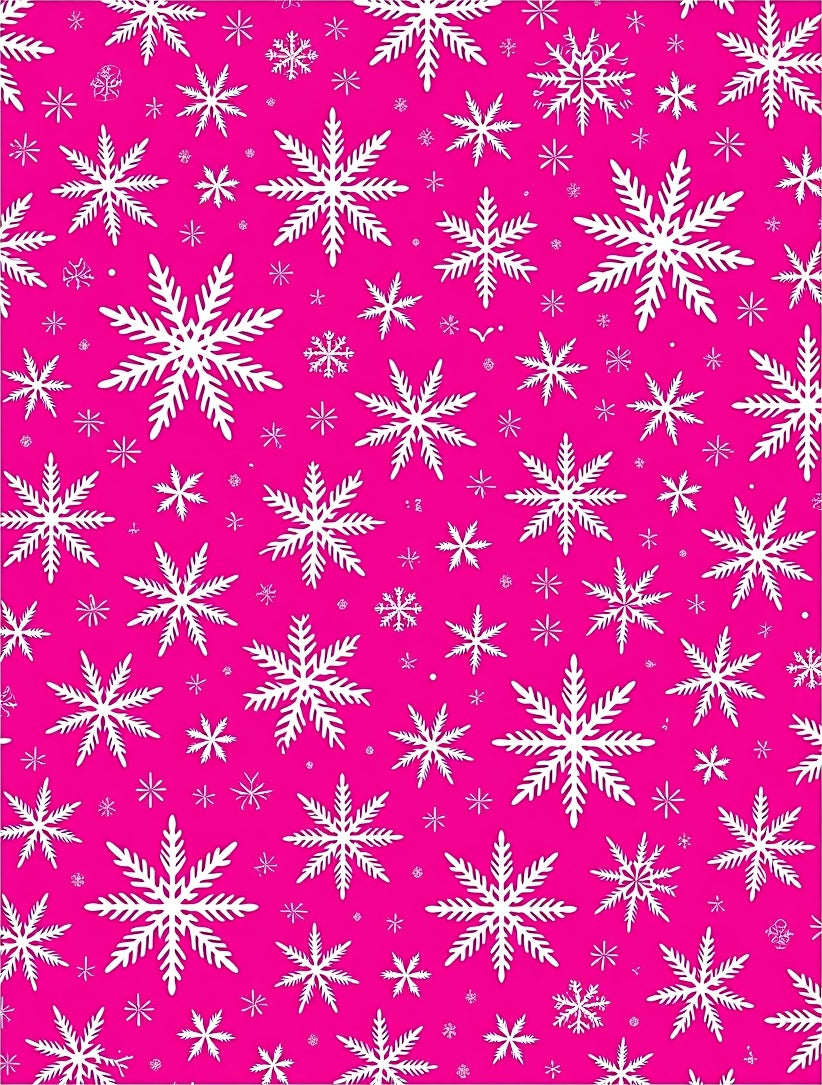 Vibrant Pink Snowflake Scatter Rug