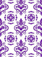 Deep Purple Classic Flourish Damask Rug