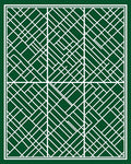 Green White Geometric Linear Grid Rug