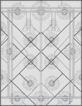 Art Deco White Daisy Geometric Overlay Rug