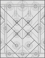 Art Deco White Daisy Geometric Overlay Rug