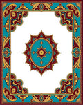 Victorian Teal Red Gold Medallion Rug