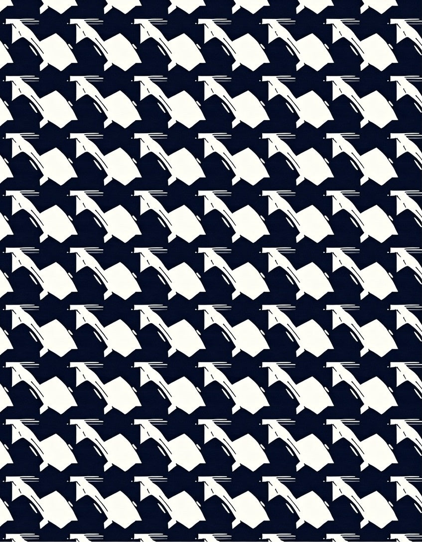 Modern Navy White Abstract Shuttle Rug