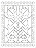 Abstract Black White Geometric Interlocking Shapes Rug
